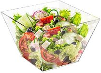 Elavain Acrylic Clear Bowl for Serving, Heavy Duty Punch Bowl, Extra Large Mixing Bowl, Elegant Square Salad Bowl for Party, Bridal Shower, Fruit, Snack & Chips, | Shatter Resistant | Capacity: 248 oz