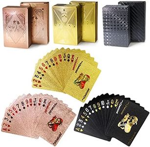 3 Decks Waterproof Playing Cards Plastic Deck of Playing Poker Cards Cool Black Rose Gold Playing Cards Themed Standard Playing Cards Waterproof Poker Cards Game Luxury Unique Playing Cards for Adults