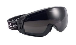 Bollé PILOPSF One Size "Pilot" Ventilated Smoked Glass Safety Goggles - Black