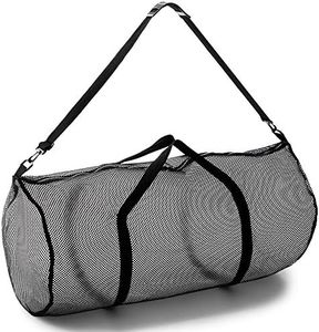 Champion Sports Mesh Duffle Bag with Zipper and Adjustable Shoulder Strap, 15” x 36” - Multipurpose, Oversized Gym Bag for Equipment, Sports Gear, Laundry - Breathable Mesh Scuba and Travel Bag