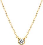 Yondosi Diamond K10 Necklace, Approx. 0.05 ct, Diamond