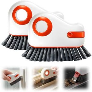 2 in 1 Groove Cleaning Brush, 2026 New Hard Bristle Brush, Multifunction Window Track Brush for Household Cleaning Tool, Compact Track Cleaning Brush for Sliding Door Track Cleaner (Orange,2)