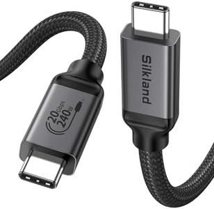 Silkland USB 4 Cable Long for Thunderbolt 4 Cable 16.5FT/5M, 20Gbps Data Sync, 5K/4K@60Hz, 240W Charging, USB C Thunderbolt Cable, Compatible for MacBook, Monitor, Dock, iPhone 16, VR Headset, Camera