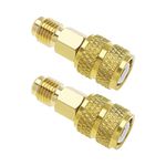 VGOL 2PCS R410A Straight Swivel Adapters 1/4 Inch Male SAE to 5/16 Inch Female SAE Brass Mini Split Adapters Quick Couplers for Split System Air Conditioners