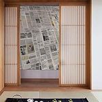 TOMPPY Newspaper Printed Japanese Noren Doorway Curtain Door Tapestry Wall Hanging For Kitchen Bathroom Bedroom Home Decoration 34"X 56"