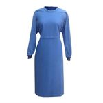 P.M.P.S.® Surgeon Gown Plain | Blue Cotton Fabric | Reusable and Washable | Back Tie | Free Size Unisex Blue Color 01 (Only Gown)