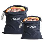 Asnews 2 Pack Laundry Bags, Washable Wet Dry Bag, Travel Laundry Bag Dirty Clothes Organizer, Swimming Yoga Bathing Suit Workout Wet Dry Bag, Navy Blue