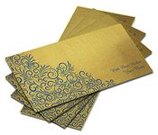 Brown Cloud Customised Exclusive Shagun/Money/Gift Envelope/Cover/Lifafa on GOLDEN TEXTURED PAPER for Gift/Festival with Personalized Text Message/Name (SEGOLDTEX BC 02) (Pack of 50)