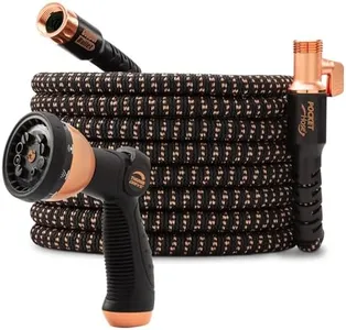 2024 Pocket Hose Copper Bullet With Thumb Spray Nozzle AS-SEEN-ON-TV Expands to 100 ft, 650psi 3/4 in Solid Copper Anodized Aluminum Fittings Lead-Free Lightweight No-Kink Garden Hose