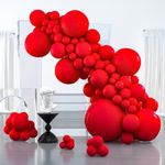 PartyWoo Red Balloons, 127 pcs Matt