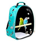 BURAQ Bird Carrier Backpacks Astronaut Space Transparent Capsule Breathable Airline-Approved, Ventilated Bag for Travel, Hiking and Outdoor for Birds Puppies & Cats (SEA Green)