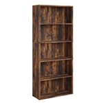 Panana 5/6 Layers Soild Wood Bookcase, Wooden Large Cube Shelves Free Standing Open Shelf Unit Bookself Storage Organizer Display Home Office (Wood, 5-layer)