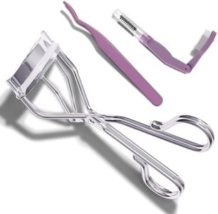 CUT IT 3-in-1 Eyelash Curler Set w/3 Replacement Pads (Soft/Medium/Firm) - Professional Lash Curler for Natural, Fake, Curly or Straight Lashes, Suitable for Professional Salon or Home Use, Purple