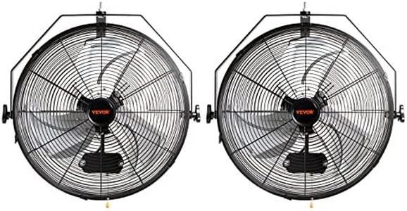 VEVOR 18 Inch Wall Mount Fan, 3-speed IP44 Waterproof Industrial Wall Fan, Max. 4150 CFM Wall Mounted Fan for Outdoor, Commercial, Residential, Greenhouse, Workshop, ETL Listed, 2-Pack