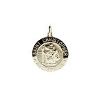 Personalised With Your Engraving Baby Child Christening Gift 925 Sterling Silver 12mm 3D St Christopher Medal Pendant With 12" (31cm) Curb Chain In Gift Box