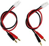 FLY RC 2pcs Tamiya Connector Plug to 4mm Banana Plugs Balance Charge Lead Cable for RC Lipo Battery