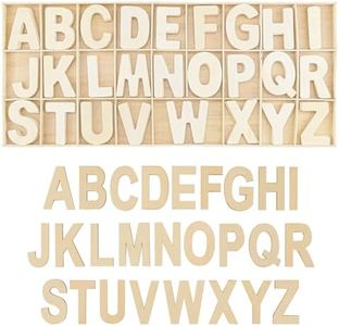 130 Pezzi (5 Set) Lettere Alfabeto in Legno, Lettere in Legno Piccole, Set da 26 Lettere con Vassoio Portaoggetti, Adatto per DIY, Esposizione di Matrimoni, Decorazioni per la Casa (Colore legno)