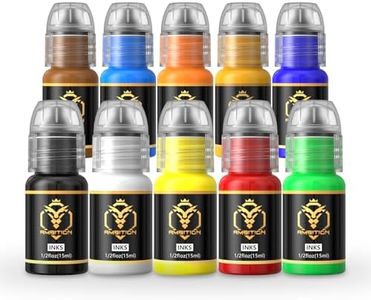 Ambition Tattoo Ink Kit 10 Mixed 1/2 oz(15ml) Bottles Color Professional Pigment Set Supply for Beginners and Pro Artists