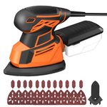 Vastar Mouse Sander, 130W 14000RPM Detail Sander with Dust Collector, Sander for Wood with 24 Pcs Sandpaper, Electric Sander Tool for Sanding Smoothing Dressing Polishing Varnishing Blemishes