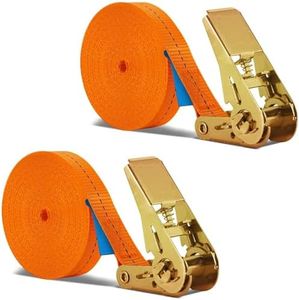 2Pcs 10m Long Ratchet Straps with Ratchet Lock, BetterJonny 800KG Ratchet Straps Lashing Straps, 25 mm Wide with Ratchet Fastening Straps Adjustable Fastening Straps for Fixed Load