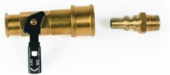 Camco Propane Quick Connect Kit - Valve & Full Flow Plug, Additional Safety Shut- Off- For Use with Low-Pressure Propane Systems, Easy Install (59853)