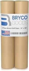 Bryco Goods (Pack of 2) Brown Kraft Packing Paper Rolls - 18" x 100' (1200”) - Moving Supplies, Gift Wrapping, Arts & Crafts, Bulletin Board Paper - Made in The USA