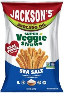 Jackson’s Super Veggie Straws (Sea Salt, 6.5 oz, Pack of 6) – Gluten Free, Vegan, Snacks for Kids & Adults – Made with Premium Avocado Oil – Allergen-friendly, Veggie Straws Individual Bags