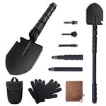 TREKOO Survival Camping Multi-Purpose Military Folding Shovel Entrenching Tool for Garden, Camping, Hiking, Backpacking, Gardening, Fishing and Car Emergency