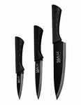 NAALSA - Riya 3Pc Knife Set Fruit/Paring Knife, Utility Knife, Chef Knife 1.8mm Thickness Stainless Steel Professional Kitchen Vegtable Knives with Non Stick Coating PP and TRP Handle (3PC Set)