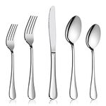 Flatware Set, E-far 20-Piece Silverware Set Stainless Steel Cutlery Set for Kitchen Hotel Restaurant, Mirror Polished & Dishwasher Safe - Service for 4