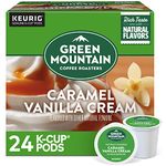 Green Mountain Coffee Roasters Caramel Vanilla Cream, Single-Serve Keurig K-Cup Pods, Flavored Light Roast Coffee, 24 Count