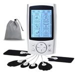 DrBash TENS & EMS unit with Dual Channel 24 Modes Muscle Stimulator for Pain Relief Therapy.