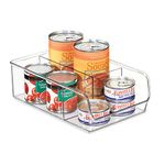 iDesign Storage Box with 3 Compartments, Large Plastic Kitchen Organiser for Fridge and Pantry, Fridge Storage Bin for Food, Drinks and Condiments, Clear