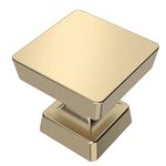 Amerdeco 10 Pack Brushed Brass Cabinet Knobs 1.2 Inch(30mm) Gold Kitchen Cabinet Knobs Dresser Knobs Drawer Knobs and Pulls for Bathroom Cabinets ZH0008…