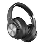 FORALL Hybrid Active Noise Cancelling Headphones, Over Ear Wireless Bluetooth Headphones, 3 EQ Modes, 60H Playtime, Hi-Res Audio, Deep Bass Headset for Travel, Home, Office (Deep Black)