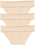 Motherhood Maternity Women's 3 Pack Fold Over Brief Panties, All Nude Pack, Medium