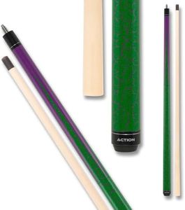 Action ACTBKH03 Chaos, Heavy Break Cue, Hardrock Maple Billiard Pool Stick - Purple & Green, 25oz