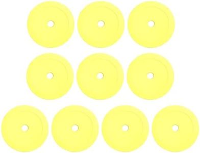 kowaku 10 Pieces Round Flat Cones, Durable Non Slip Floor Discs Flexible Training Spot Markers for Trainers Coaches Sports Training Soccer Boxing, Yellow