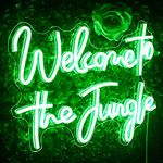 Looklight Welcome to The Jungle Neon Sign Green LED Neon Lights Letter Neon Sign for Bedroom Wall Decor USB Words Neon Signs for Home Bar Garden Wedding Engagement Party Wall Sign Gift