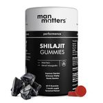 Man Matters Pure Himalayan Shilajit/Shilajeet Gummies with 75% Fulvic Acid & KSM 66 Ashwagandha | Boosts Stamina, Strength & Improves Energy Levels | No Added Sugar | Pack of 60