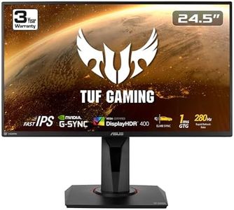 ASUS TUF Gaming VG259QM 24.5” Monitor, 1080P Full HD (1920 x 1080), Fast IPS, 280Hz (Supports 144Hz), G-SYNC Compatible, Extreme Low Motion Blur Sync, 1ms, DisplayHDR™ 400, Eye Care, DisplayPort HDMI