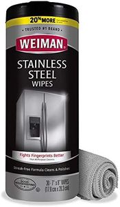 Weiman Stainless Steel Cleaning Wipes and Polish with Microfiber Cloth Kit - Appliance Surfaces Leave Behind a Brilliant Shine