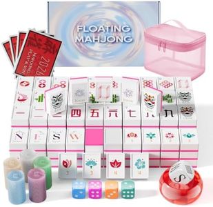 Floating Mahjong Tiles for Pool, 160PCS American Mahjong Tiles, Waterproof High hardness ABS, Water-Draining Handbag, Dice&Chips, Instruction Manual, for Hot Tub/Spa/Pool, Perfect for Gifting(Pink)
