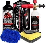 Pro-Kleen 1L Cherry Snow Foam Shampoo pH Neutral + Snow Foam Lance Gun Kit + Lance for Use with Karcher K Series K2, K3, K4, K5, K6 and K7 and Microfibre Wash Pad Mitt and Microfibre Cloths