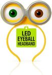 Nicky Bigs Novelties Light Up Eyeball Headband Flashing Alien Goggles Headwear Halloween Accessory
