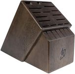 Shun DM0854 22 Slot Solid Wood Knife Block with Storage for Steak Knives Set, Walnut