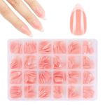 JSRQT 360 Pieces Nude French Tip False Nails Fingernails Stick on French Manicure Nails Natural Full Cover Glue on Nails French Tip for Women Girls Fake Nails French False Nails Nail Art DIY