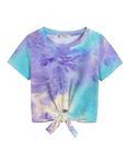 Arshiner Large T Shirts for Girls with Tie Dye Short Sleeve Teen Girl Shirts Loose Round Neck Girls Fashion Shirts Size 10-12