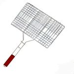 Delavala Steel Barbeque Fish Grill Net Basket (Silver)