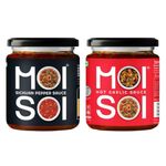 MOI SOI Sichuan Pepper Sauce & Hot Garlic Sauce (Pack of 2 | 175g Each | Cook - Spread - Dip | Vegan Friendly | No added MSG | No Artificial Color | Cholesterol Free)
